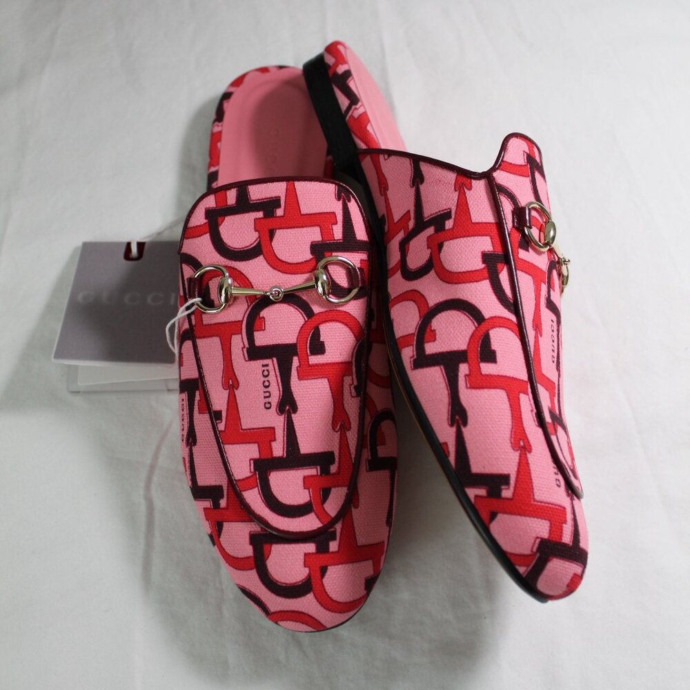 NWB Gucci Horsebit GG Princetown Horsebit Flats Mules Slip Ons 40 802163 - Picture 4 of 9